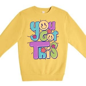 Retro Smiley Emoji You Got This Premium Crewneck Sweatshirt