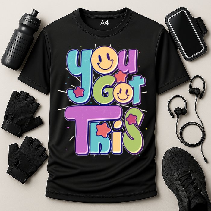 Retro Smiley Emoji You Got This Cooling Performance Crew T-Shirt