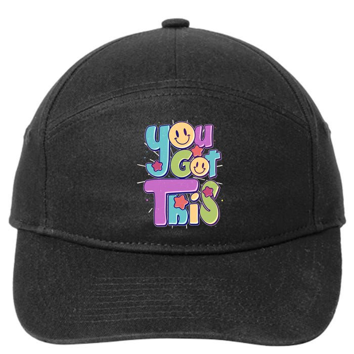 Retro Smiley Emoji You Got This 7-Panel Snapback Hat