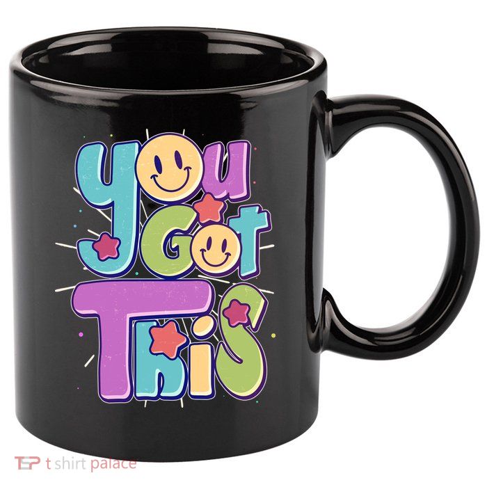 Retro Smiley Emoji You Got This 11oz C Handle Ceramic Mug