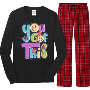 Retro Smiley Emoji You Got This Long Sleeve Pajama Set