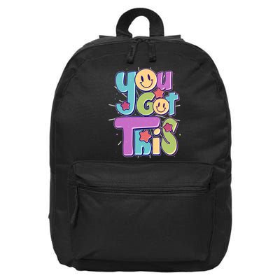 Retro Smiley Emoji You Got This 16 in Basic Backpack