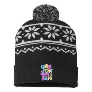 Retro Smiley Emoji You Got This USA-Made Snowflake Beanie