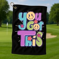 Retro Smiley Emoji You Got This Golf Towel