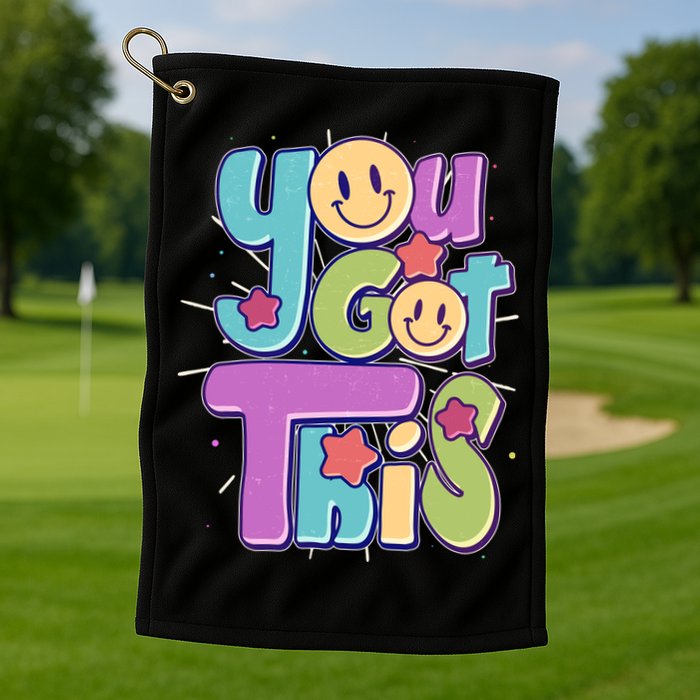 Retro Smiley Emoji You Got This Golf Towel