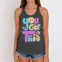 Retro Smiley Emoji You Got This Women's Knotted Racerback Tank