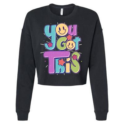 Retro Smiley Emoji You Got This Cropped Pullover Crew