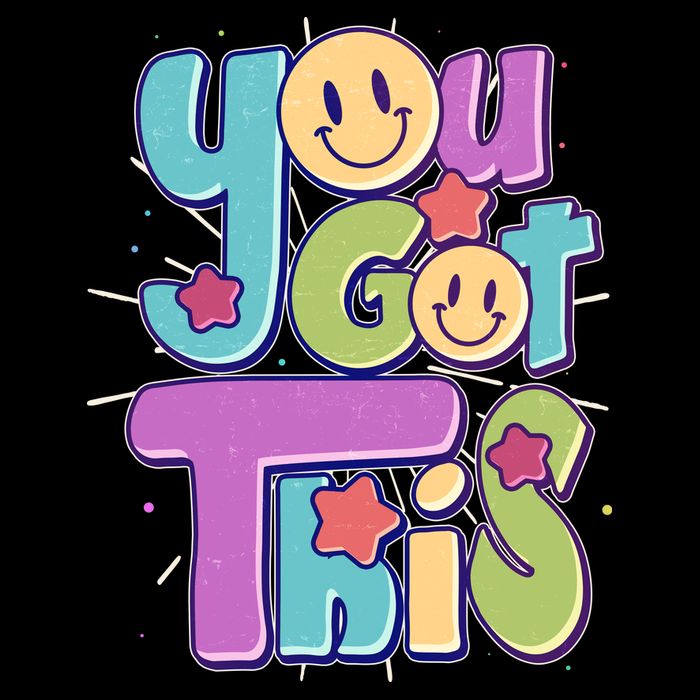 Retro Smiley Emoji You Got This Women's V-Neck T-Shirt
