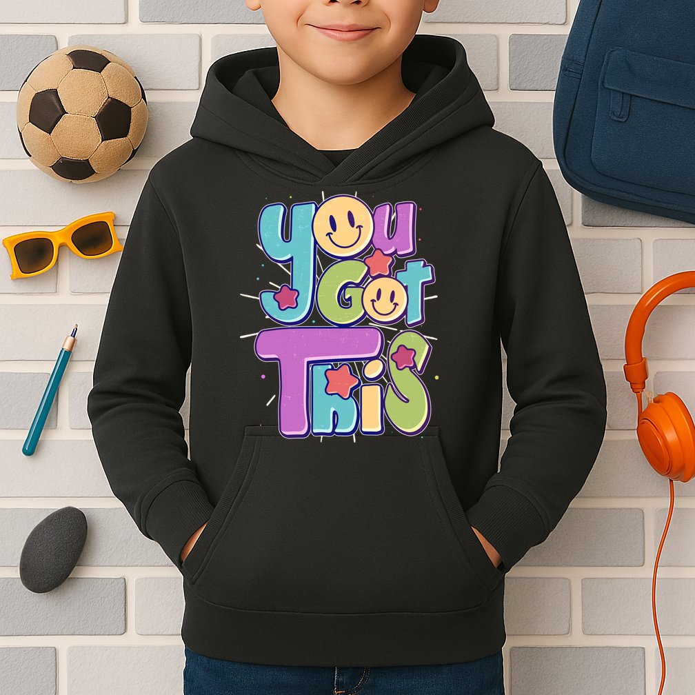 Retro Smiley Emoji You Got This Kids Hoodie