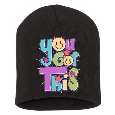 Retro Smiley Emoji You Got This Short Acrylic Beanie