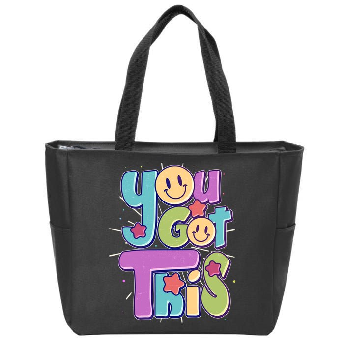 Retro Smiley Emoji You Got This Zip Tote Bag