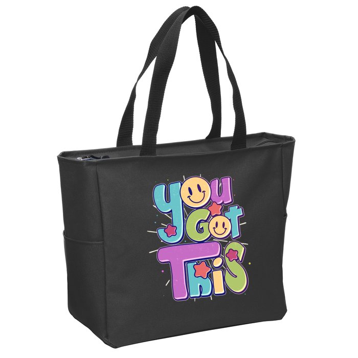 Retro Smiley Emoji You Got This Zip Tote Bag