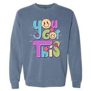 Retro Smiley Emoji You Got This Garment-Dyed Sweatshirt