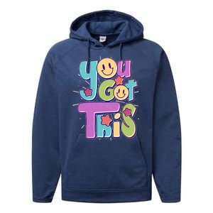 Retro Smiley Emoji You Got This Performance Fleece Hoodie