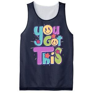 Retro Smiley Emoji You Got This Mesh Reversible Basketball Jersey Tank