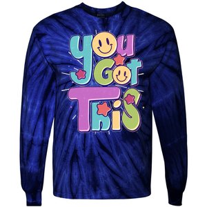 Retro Smiley Emoji You Got This Tie-Dye Long Sleeve Shirt