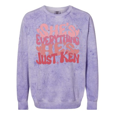 Retro Shes Everything Hes Just Ken Colorblast Crewneck Sweatshirt