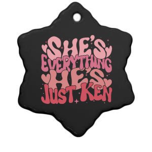 Retro Shes Everything Hes Just Ken Ceramic Star Ornament