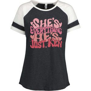 Retro Shes Everything Hes Just Ken Enza Ladies Jersey Colorblock Tee