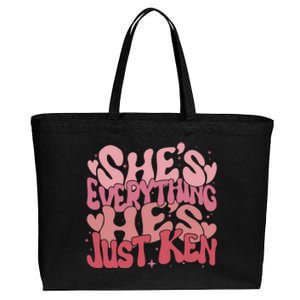 Retro Shes Everything Hes Just Ken Cotton Canvas Jumbo Tote