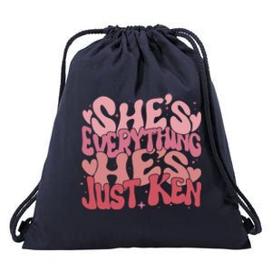 Retro Shes Everything Hes Just Ken Drawstring Bag