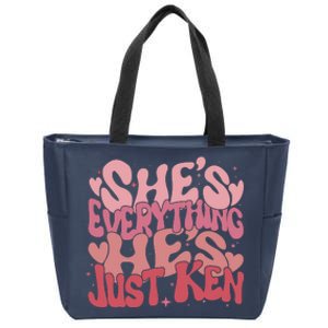 Retro Shes Everything Hes Just Ken Zip Tote Bag