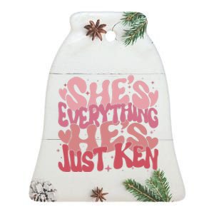 Retro Shes Everything Hes Just Ken Ceramic Bell Ornament