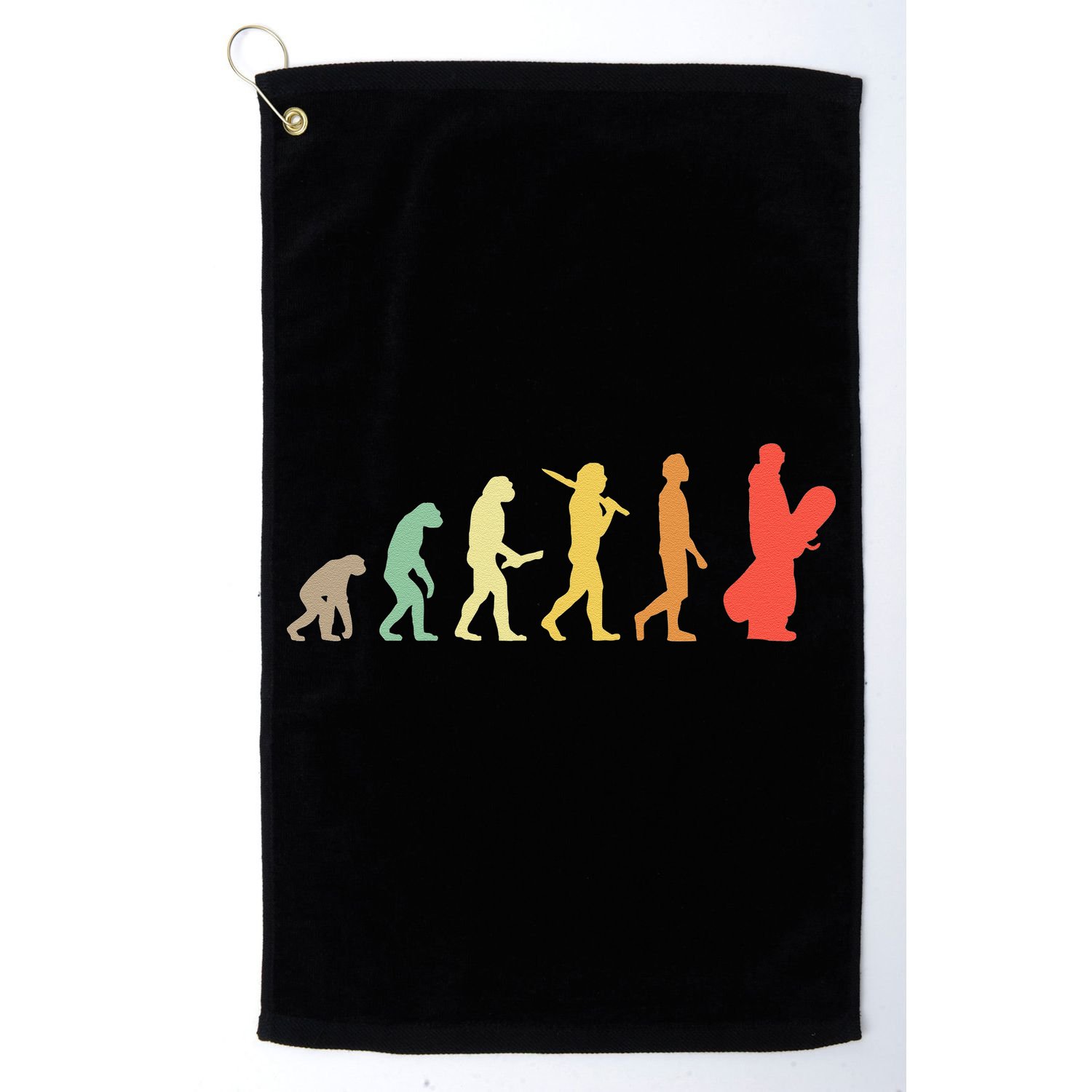 Retro Snowboarding Evolution Gift For Snowboarders Golf Towel