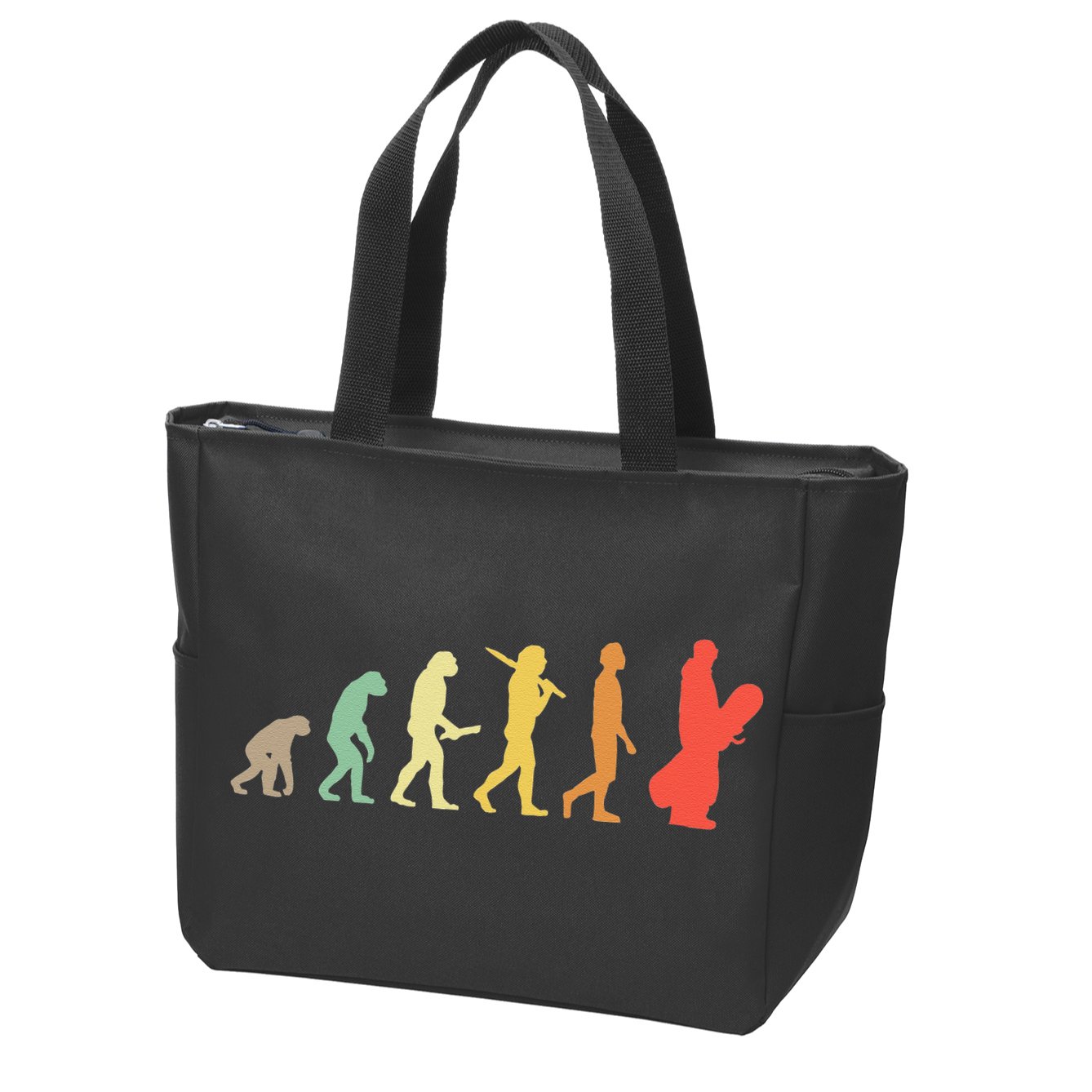 Retro Snowboarding Evolution Gift For Snowboarders Zip Tote Bag