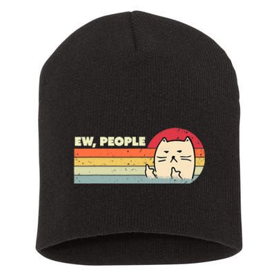 Retro Style Ew, People Funny Cat Short Acrylic Beanie