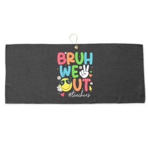 Retro Summer End Of School Year Bruh We Out Teachers Gift Large Microfiber Waffle Golf Towel