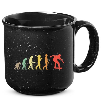 Retro Skating Evolution Gift For Skaters & Skateboarders 15oz Campfire Ceramic Mug
