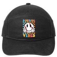 Retro Smiley Emoji Baseball Vibes 7-Panel Snapback Hat