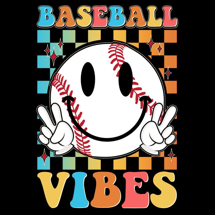 Retro Smiley Emoji Baseball Vibes 7-Panel Snapback Hat