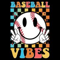 Retro Smiley Emoji Baseball Vibes Drawstring Bag