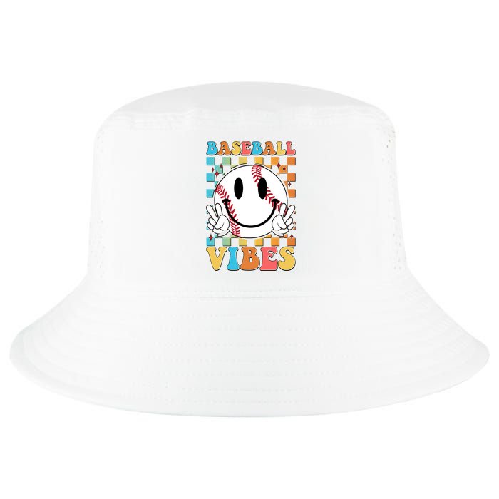 Retro Smiley Emoji Baseball Vibes Cool Comfort Performance Bucket Hat