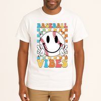 Retro Smiley Emoji Baseball Vibes Tall T-Shirt