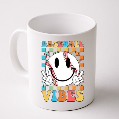 Retro Smiley Emoji Baseball Vibes Mug