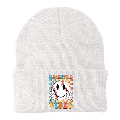 Retro Smiley Emoji Baseball Vibes Beanie