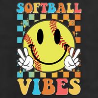 Retro Smiley Emoji Softball Vibes Cool Comfort Performance Bucket Hat