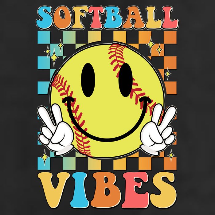 Retro Smiley Emoji Softball Vibes Cool Comfort Performance Bucket Hat