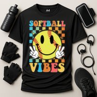 Retro Smiley Emoji Softball Vibes Performance Shirt