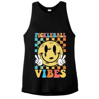 Retro Smiley Emoji Pickleball Vibes Ladies PosiCharge Tri-Blend Wicking Tank