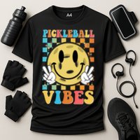 Retro Smiley Emoji Pickleball Vibes Performance Shirt
