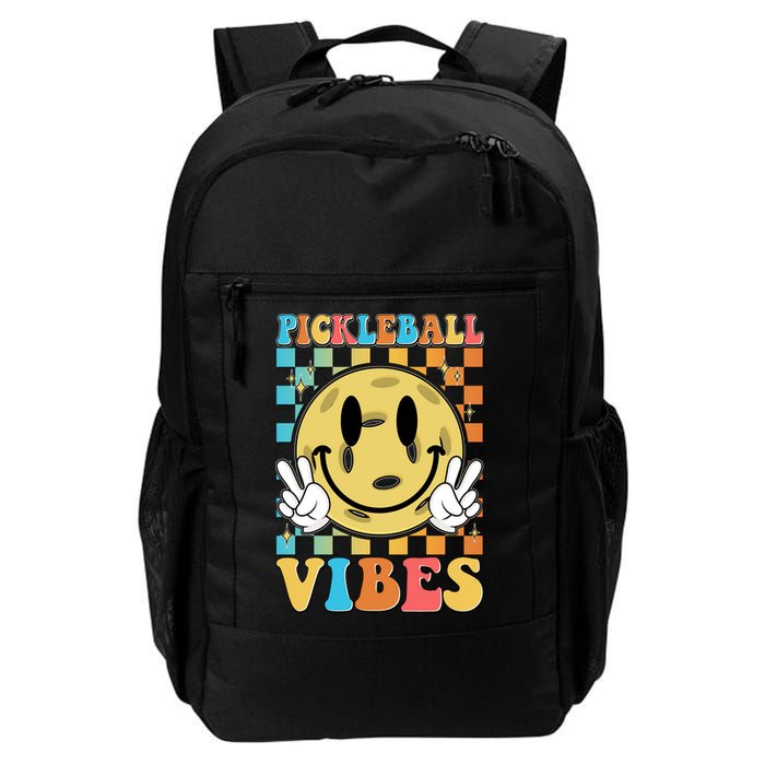 Retro Smiley Emoji Pickleball Vibes Backpack