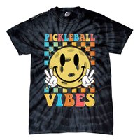 Retro Smiley Emoji Pickleball Vibes Tie-Dye T-Shirt