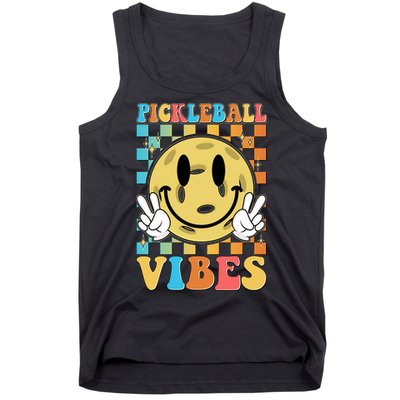 Retro Smiley Emoji Pickleball Vibes Tank Top