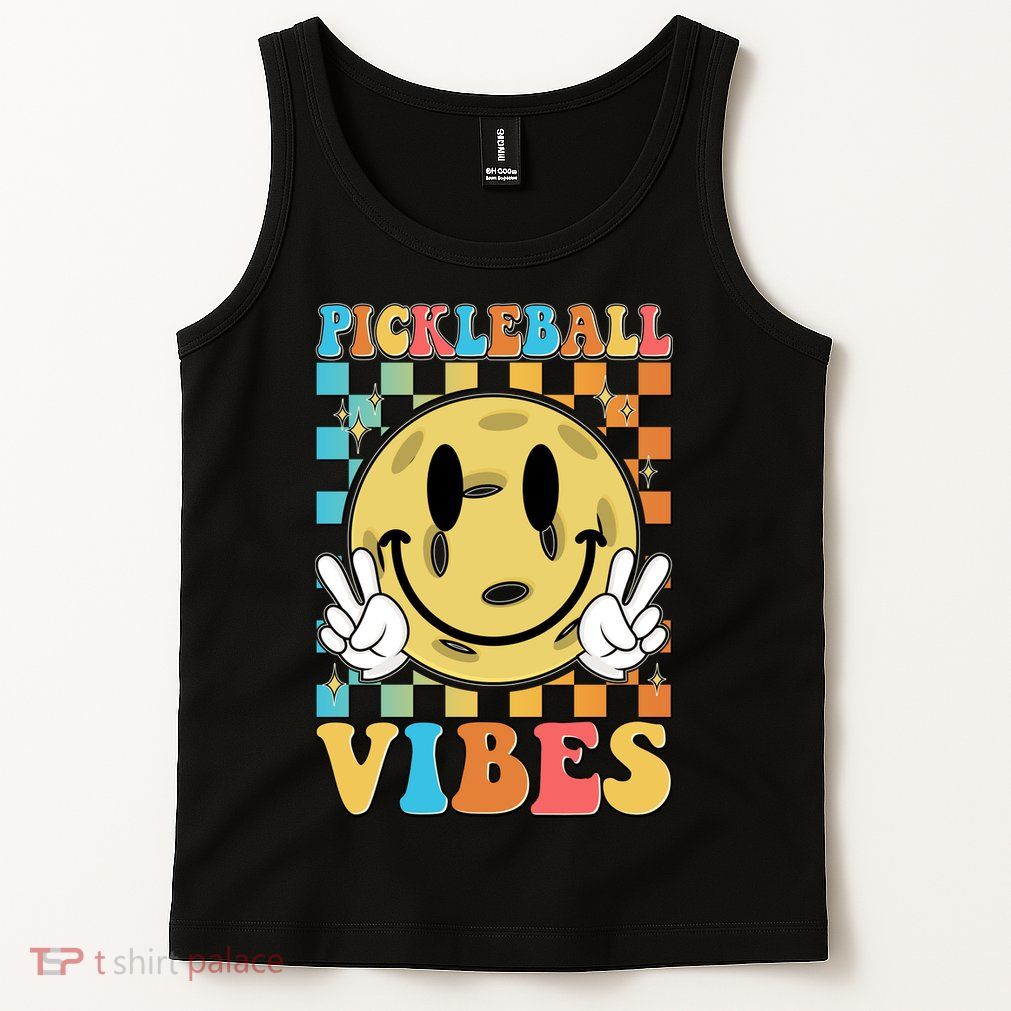 Retro Smiley Emoji Pickleball Vibes Tank Top