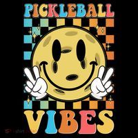 Retro Smiley Emoji Pickleball Vibes Tank Top
