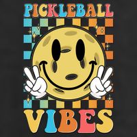 Retro Smiley Emoji Pickleball Vibes Golf Towel